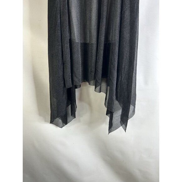 NOS Vintage Y2K Black Handkerchief Sharkbite Slip Skirt Whimsigoth - Picture 4 of 5